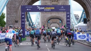 RideLondon 2022 finish line on Tower Bridge